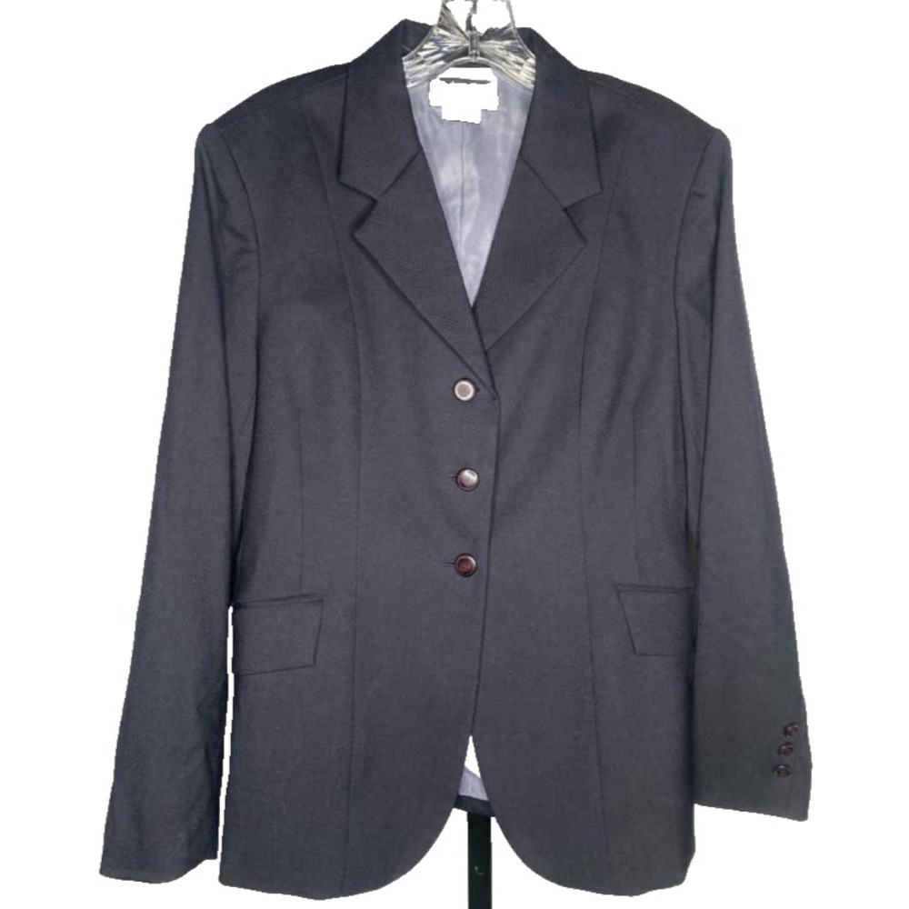 Ariat Pro Series Jacket Womens 16R navy blue Blazer Equestrian Riding wool pleat